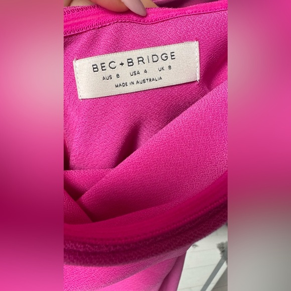 BEC + BRIDGE KARINA STRAPLESS MIDI DRESS IN ROSE PINK - Picture 2 of 8